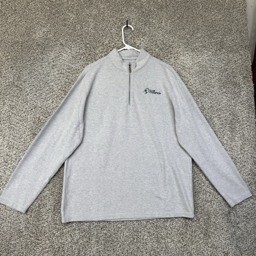Mizzen Main Sweater Men's XXL 2XL Gray 1/4 Zip Mock Neck‎ Knit Pullover Stretch